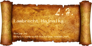 Lambrecht Hajnalka névjegykártya